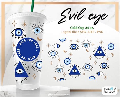 Evil Eye Svg Turkish Eye Svg Blue Eyes Svg Full Wrap Sbux 24oz Venti