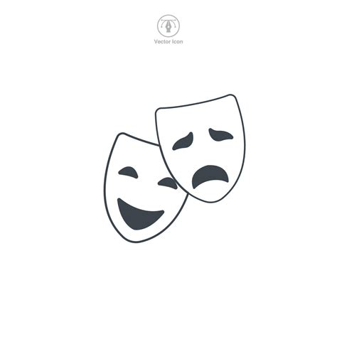 Theater Mask Comedy And Tragedy Icon Symbol Vector Illustration