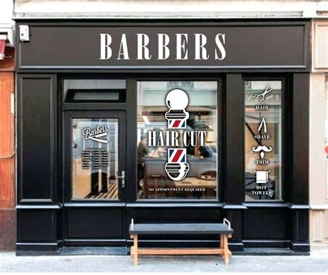 A Barbers Shop Front With The Door Open