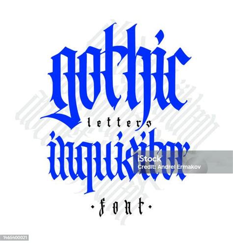 Gotik Menampilkan Komposisi Font Huruf Latin Abad Pertengahan Desain ...