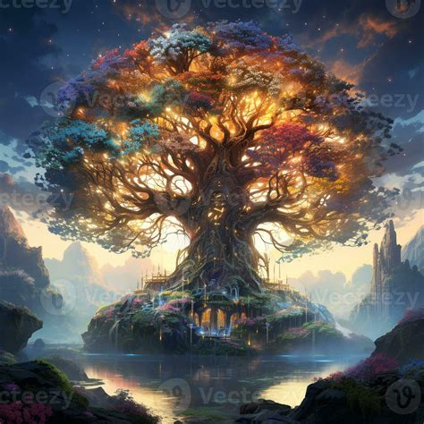 Fantasy Tree of Life Magical Design Spiritual AI Generative 29881587 ...