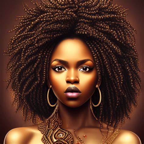 Melanin Dark Skinned Woman Big Curls Hyperrealistic Luxury Cinematic