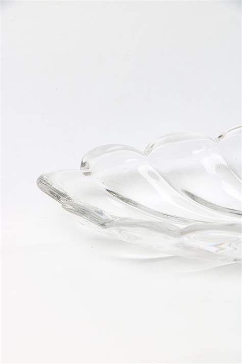 Vintage Clear Glass Moulded Leaf Dish Lambandnewt