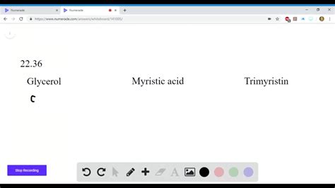 SOLVED Draw Structures Showing The Reaction Of Glycerol With Myristic