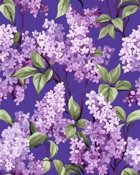 Premium Ai Image Lilac Seamless Pattern Ai Generated