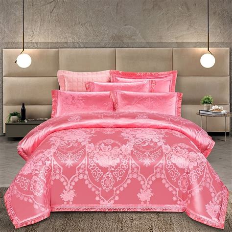 Hot Pink Tribal Pattern Elegant Girls Jacquard Full Queen Size Bedding