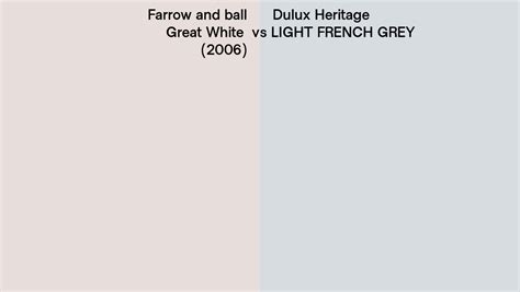 Farrow And Ball Great White 2006 Vs Dulux Heritage LIGHT FRENCH GREY