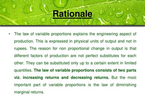 PPT Law Of Variable Proportions PowerPoint Presentation Free