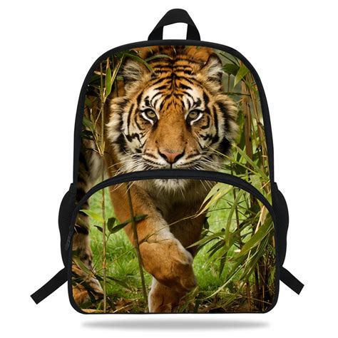 16 Inch White Tiger Backpack Children School Bags For Teenagers Boys