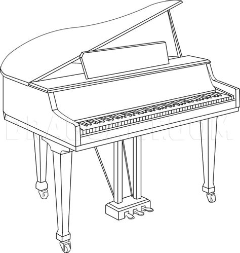 A Drawing Of A Grand Piano