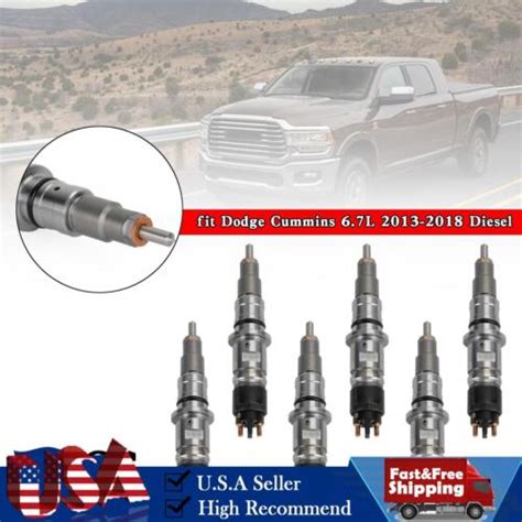 6pcs Common Rail Fuel Injector 0986435574 Fit Dodge Cummins 67l 2013 2018 Ebay