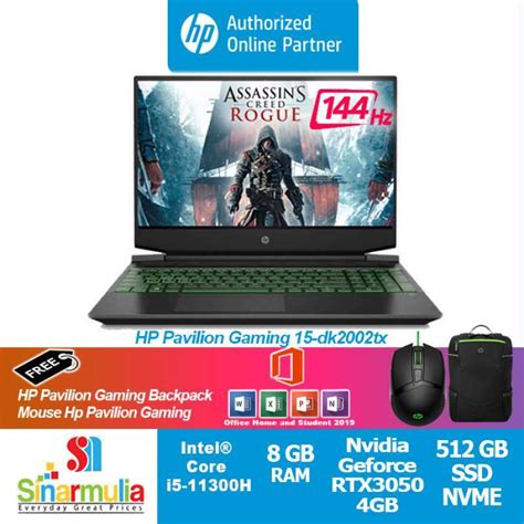 Jual HP Pavilion Gaming 15 Dk2002tx I5 11300H RTX3050 512GB SSD 8GB Win