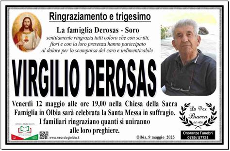 Funerali E Annunci Funebri A Olbia Virgilio Derosas Funer24