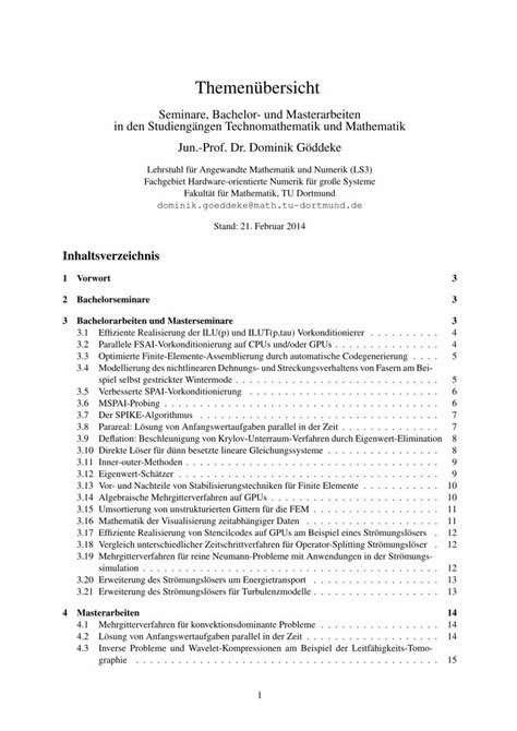 PDF Themenübersicht Fakultät für Mathematik TU Dortmundgoeddeke