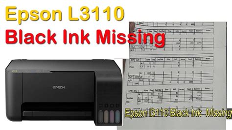 Epson L3110 Printer Black Ink Missing White Lines Easy Way To Fix White Line Youtube