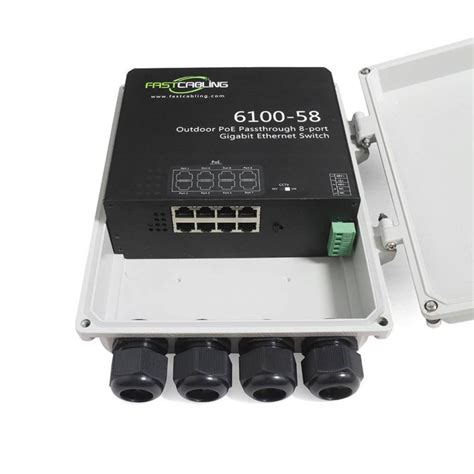 Outdoor Waterproof PoE Pass Through Switch FASTCABLING