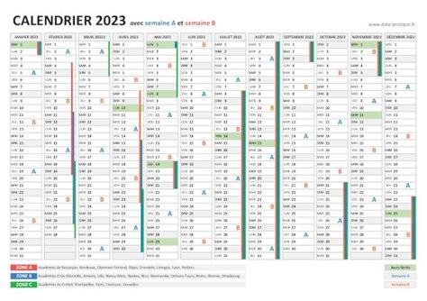 Semaine A Ou Semaine B Calendrier 2023 Avec Les Dates Des Semaines