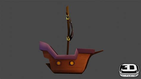 Stylized Pirate Ship Low Poly GameDev Market