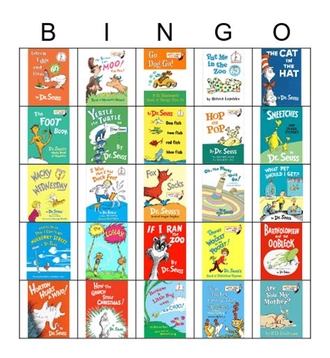 Dr Seuss Bingo Card