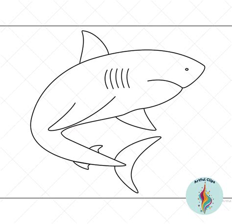 Shark Craft Template Set: Printable Black and White Outlines