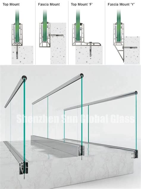 Aluminium U Channel Railing Balcony Glass U Channel Floor 52 OFF