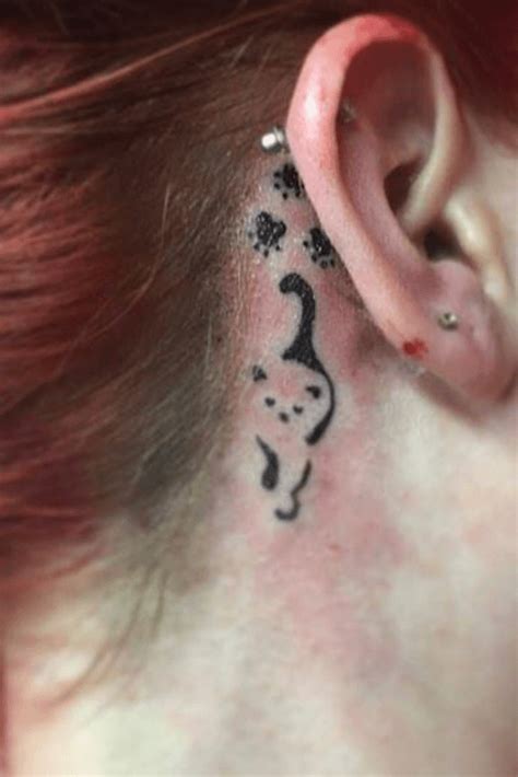 Top 81 Cat Tattoo Behind Ear Best In Cdgdbentre