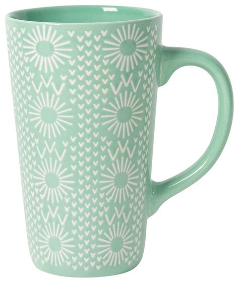 Now Designs Tall Mug Set Of Six Radiant Aqua Coffee