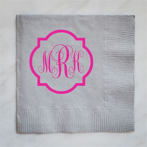 Custom Framed Monogram Napkins - GB Design House