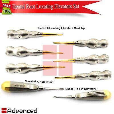 Dental Luxating Elevators Gold Tip Tooth Root Luxating Spade Serrated