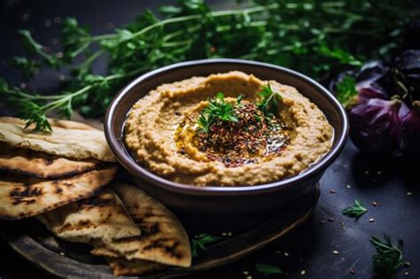 Premium Photo Baba Ganoush And Hummus Are Vegan Dips Made From