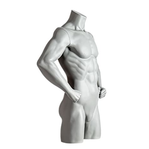 Buste Mannequin Homme Gris Poings Sur Les Hanches