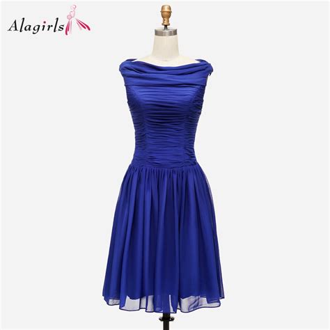 2020 New Listing Cheap Royal Blue Homecoming Dress Chiffon A Line Short