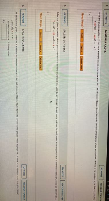 Solved Points Salgtrig My Notes Ask Your Chegg