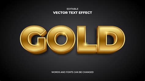 Premium Vector D Gold Editable Text Effect