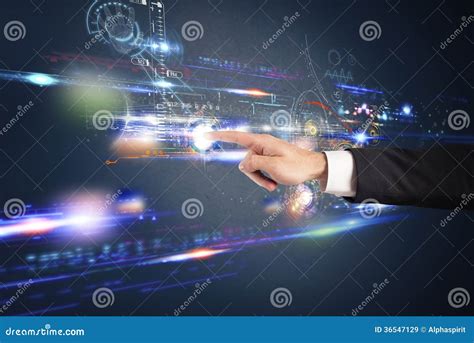 Futuristic Touch Screen Interface Stock Image Image Of Click Blue