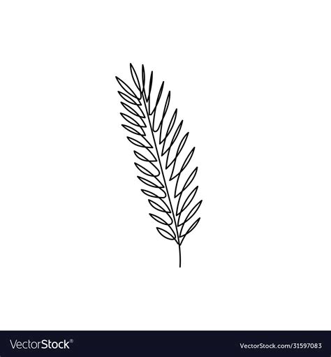 Leaf line art Royalty Free Vector Image - VectorStock