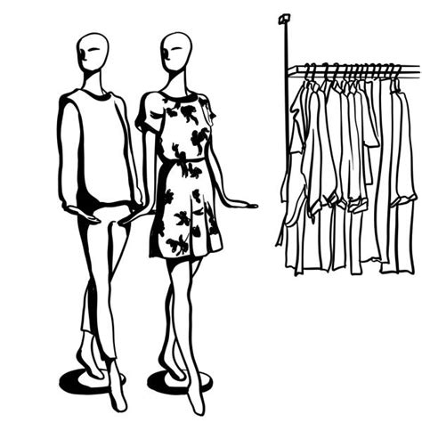 Drawing Of The Clothes Rack Illustrations, Royalty-Free Vector Graphics ...