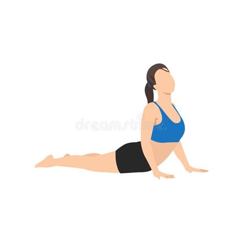 Woman Doing Cobra Pose Or Bhujangasana Exercise Stock Vector