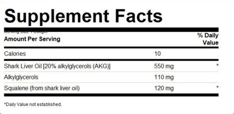 Aceite de Hígado de Tiburón 550 mg 60 Cápsulas en Gel Vitadealer