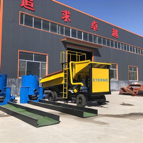 50tph Mobile Alluvial Gold Washing Separator Process Mining Machine