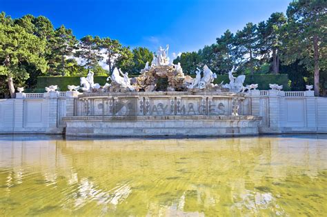 Vienna. Schonbrunn Palace garden and Neptune fountain view, by xbrchx ...