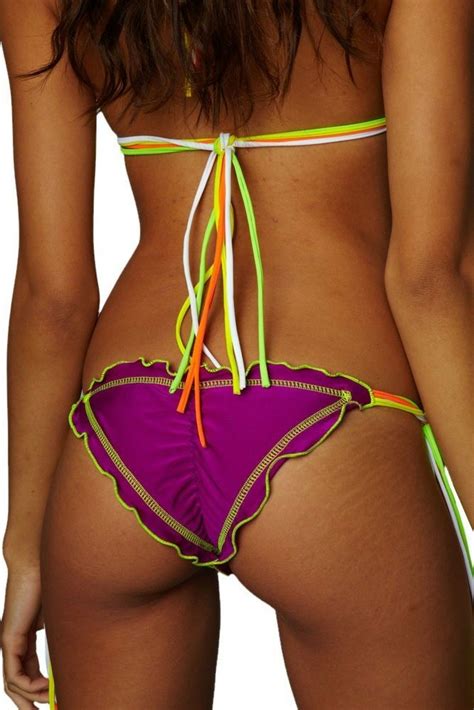 Ritchie Swimwear Purple Rio Sexy Skimpy Brazilian Scrunch Bikini BOTTOM