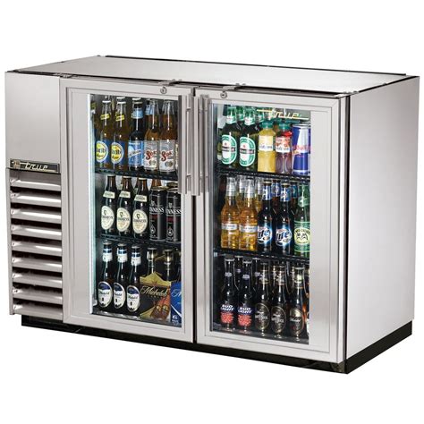 True Tbb 24gal 48g S Ld 48 Stainless Steel Glass Door Back Bar Refrigerator With Galvanized Top