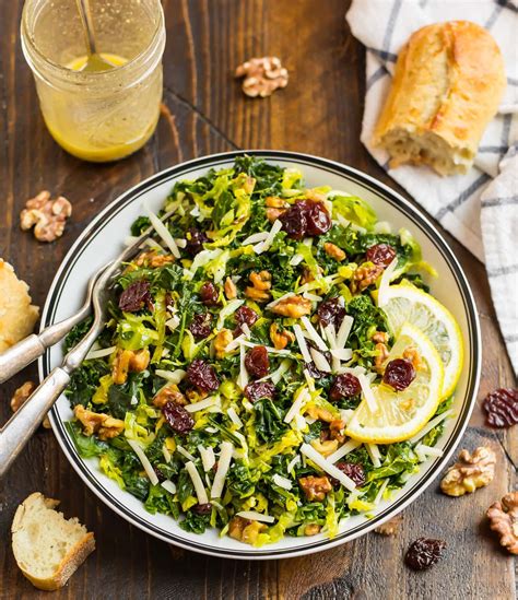 Kale And Brussels Sprouts Salad With Maple Vinaigrette WellPlated