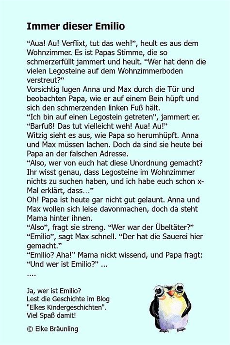 Immer dieser Emilio Elkes Kindergeschichten Geschichten für kinder