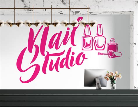 Nail Salon Wall Decal Manicure Pedicure Window Sticker Nail Etsy