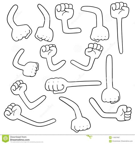 Vector Set Of Cartoon Arm Stock Vector Illustration Of Gestures