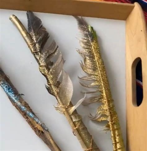 Gold Feather Magic Wands Etsy