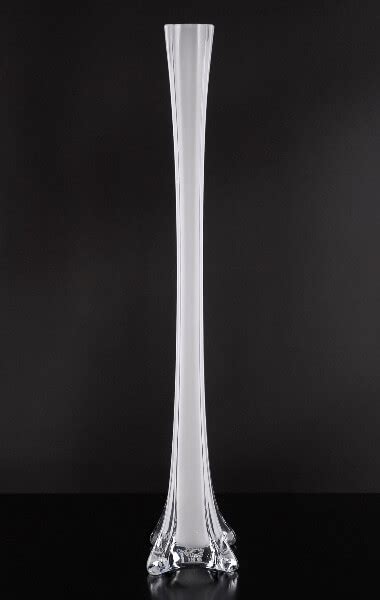 White Glass 20 Inch Eiffel Tower Vases