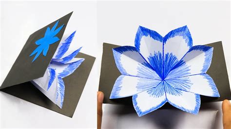 Diy Flower Pop Up Card How To Make A Pop Up Card Handmade Craft Youtube